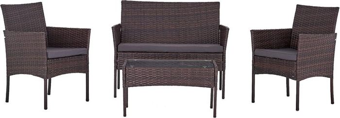 4-Piece Rattan Garden Chair Furniture Set