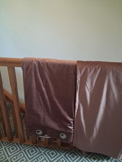 Pink Velour Eyelet Curtains 66ins x 72ins
