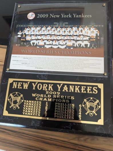 2009 New York Yankees baseball plaque