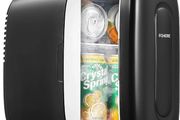 Mini Fridge Portable, 5 Liter/6 Cans Small Fridge Cooler &amp; Warmer, Quiet, DC/AC Power, Cmpact Mini Fridge for Bedrooms, Office, Skincare, Car, Travel, Black