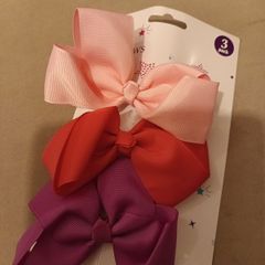 3 pack hair bow slides
