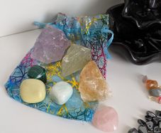 Pendulums, Crystals, energy Reiki related stones, mini budda