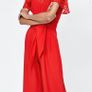 ZARA red jumpsuit with lace Image 9