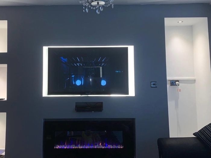 heated fire place