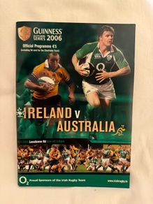 Ireland V Australia rugby autumn series 2006 programme