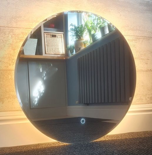 LED Bathroom Mirror 60cm Antifog Demister Backlit Warm Light