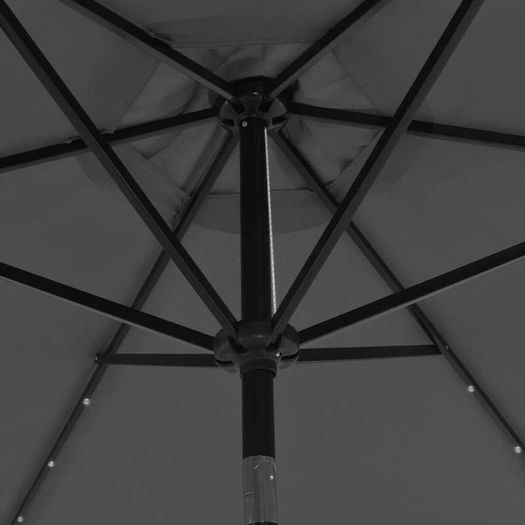 Outdoor Parasol with LED Lights and Steel Pole 300cm Anthracite