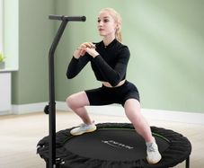 Foldable Fitness Trampoline with Adjustable Handle