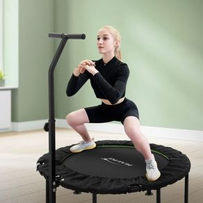 Foldable Fitness Trampoline with Adjustable Handle