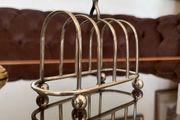 Vintage Silver Plate 4 Slot Toast Rack Ball Feet