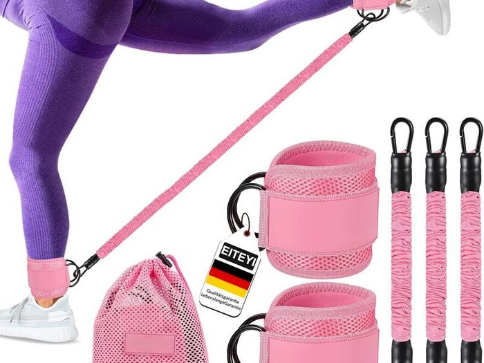 Resistance Bands Set with Cuffs, Ankle Exercise Bands for Leg Butt Training, Legs Resistance Bands with Ankle Strap for Workout, Fitness Equipment for Women & Men, Home Gym Equipment