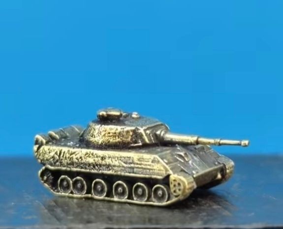 Miniature brass German panther tanks (4) aprox scale 1/350- 1/400 .