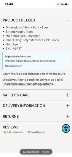New JELLYCAT Amuseables Horatio Pistachio