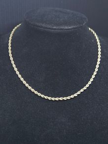 Vintage 9ct Solid Gold Italian Rope Chain 40cm 4.20g Hallmarked
