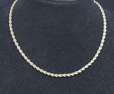 Vintage 9ct Solid Gold Italian Rope Chain 40cm 4.20g Hallmarked