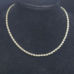 Vintage 9ct Solid Gold Italian Rope Chain 40cm 4.20g Hallmarked