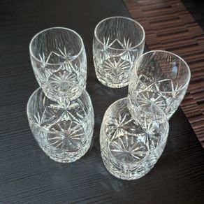 4 small crystal tumbler glasses - matching set