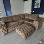 Champagne L Shaped Couch with Ottoman Image 4