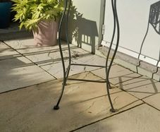 vintage wrought iron and rattan tall plant stand