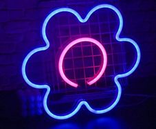 Flower Neon Sign, Pink Blue Sun Flower Neon Lights 13" x 11.8" LED Neon Signs for Wall Decor, Bedroom, Living Room, Bar, Party, Christmas Decorations USB Powered Cool Flower for Kid's Room (FREE POSTAGE)
