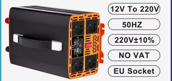 power Inverter pure wave 5000w 12v to 220v eu socket or 3 pin adapter soket also