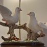 Vintage lamp two white porcelain doves. Image 6