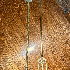 Pair of brass toasting forks