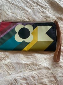 orla kiely Black satin love wallet