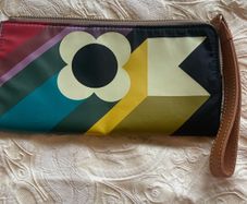 orla kiely Black satin love wallet