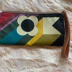 orla kiely Black satin love wallet