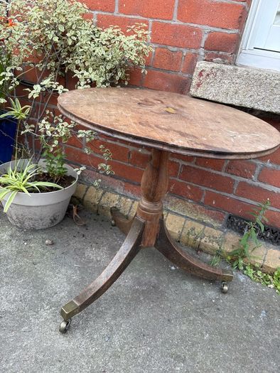 Antique Side Table on casters