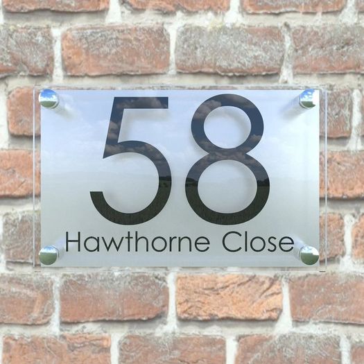 Custom made any size bespoke Modern Contemporary Property Number Door Sign Plaque