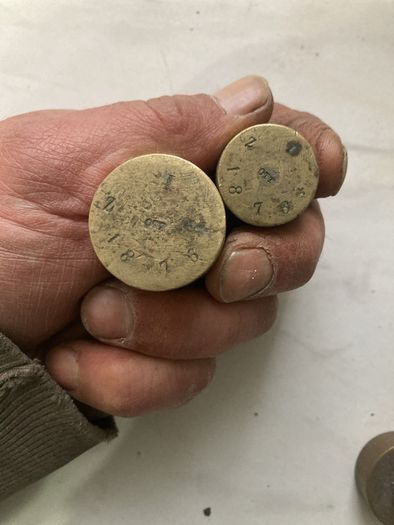 antique vintage brass weights
