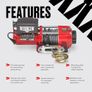 Electric Winch 3500lb/1588kg 12v Wireless Recovery Budget - Power Wound Motor, Full Steel Gearing, Heavy Duty Solenoid, Mounting Plate, Wireless Remotes, User-Friendly, Synthetic Rope Image 3