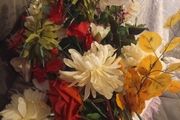 Large bunch of artificial flowers