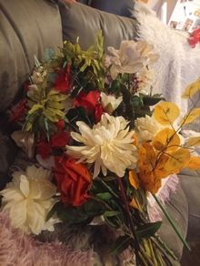 Large bunch of artificial flowers