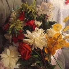 Large bunch of artificial flowers