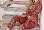 Red suit with pats