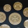 Malta 2008 euro coins set 24k Gold plated & Rhodium gilt Maltese medal limited edition Image 6