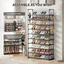 Metal Shoe Rack, 10 Tier Shoe Storage Organizer with Hooks,Fit 40-45Pairs Shoes,Metal Tall Shoe Shelf for Closet,Entryway,Garage,Bedroom,Cloakroom Image 7
