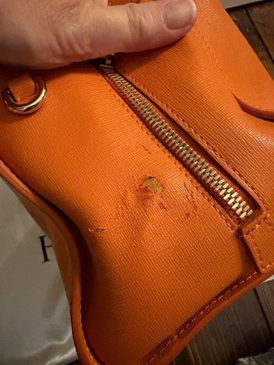 Genuine Furla Orange & Pink Leather Satchel Bag (With Pouch & Dustbag) - Terenure