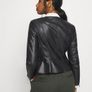 New, Vero Moda Black Peplum Collarless Soft Faux Leather Jacket - Size M (UK10) Image 3