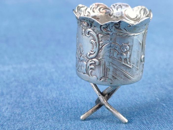 Miniature 19th century 800 silver chalice