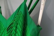 KAREN MILLEN Kelly green 100% Silk ruffle hem midi Sz 8UK - Rrp 209 (New)