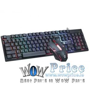 USB Wired Gaming Keyboard & Mouse Set with RGB Backlight