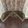 Maison Jansen Hollywood Regency Style Pair of Brass Demi-Lune Side Tables Image 5