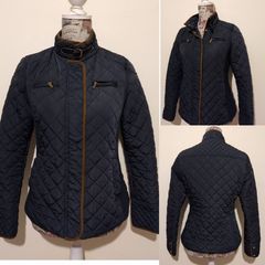 Navy Blue Quilted Jacket
