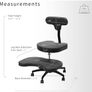 Mobile Cross Legged Desk Chair with Wheels, Home and Office, Flexible Kneeling Chair for Fidgeting, Adjustable Yoga Meditation Criss Cross Seat, Backrest, Black Image 3