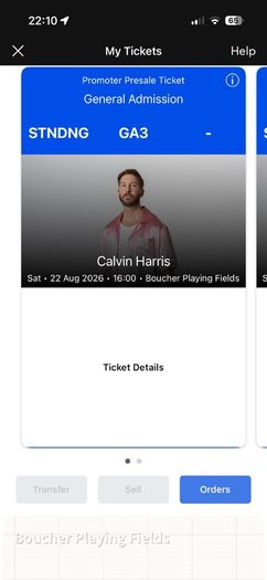 Calvin Harris Belfast Boucher Playing Fields x1