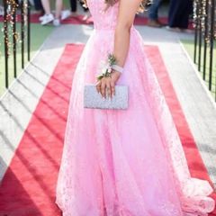 Pink sparkly dress with scarf from Obsession
